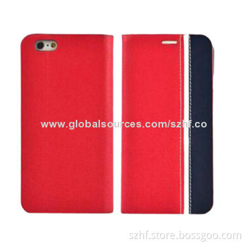 PU mobile phone cases for iPhone 6 with standing function